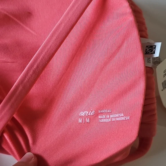 NWT Aerie Real Good Coral Bandeau Top - Picture 4 of 8
